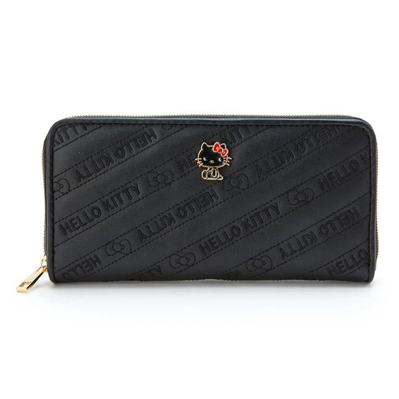 Sanrio Cinnamoroll Kuromi My Melody Hello Kitty Kawaii PU Leather Wallet Card Holders Casual Coin Purse Money Bag