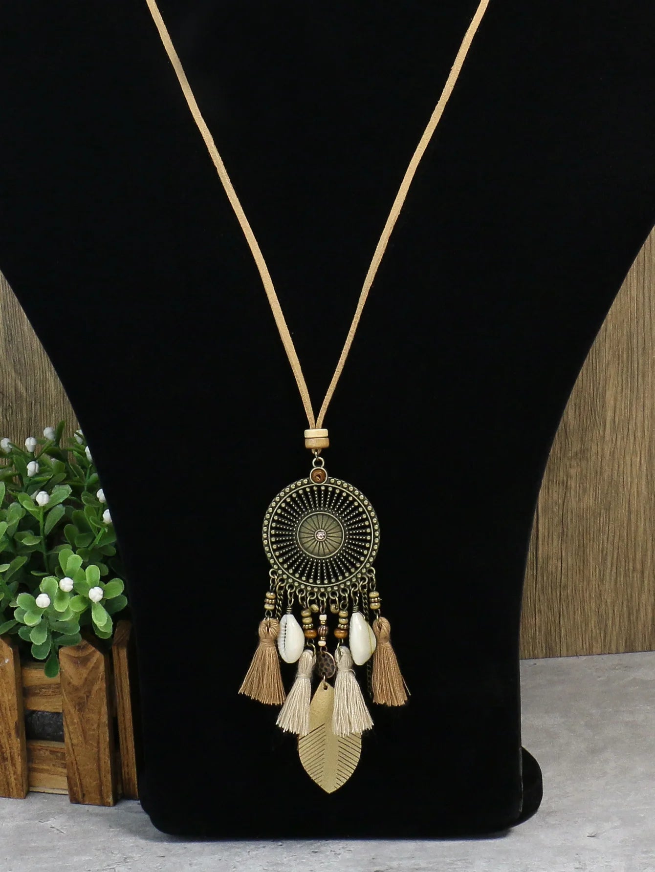 Vintage Ethnic Style Long Women's Necklace Metal Chain Wheel Tassel Necklace Women's Daily Vacation Can Wear Gift