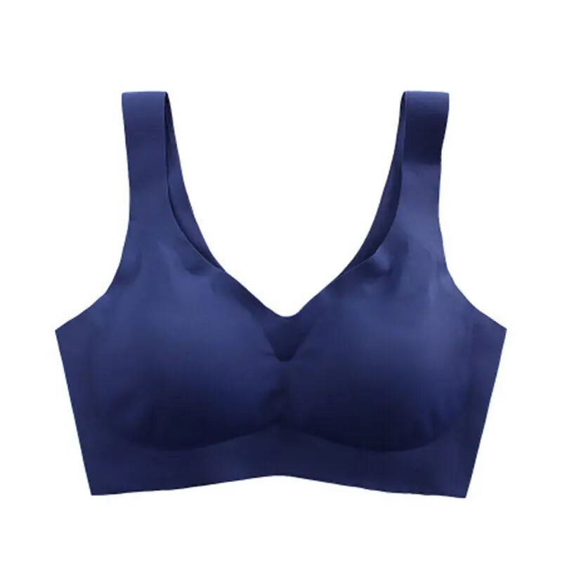 Summer Women's Sports Bra Gym Seamless Ice Silk Bra Removable Chest Pad Bralette No Steel Ring Breathable Yoga Run Underwear