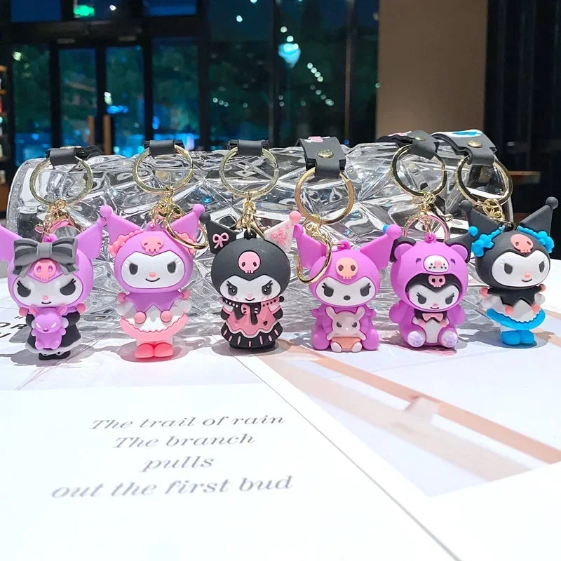 Kawaii Sanrio Hello Kitty Keychain My Melody Kuromi Cinnamoroll Pompom Purin Pendant Keyring Cute Littletwinstars Keychains Toys