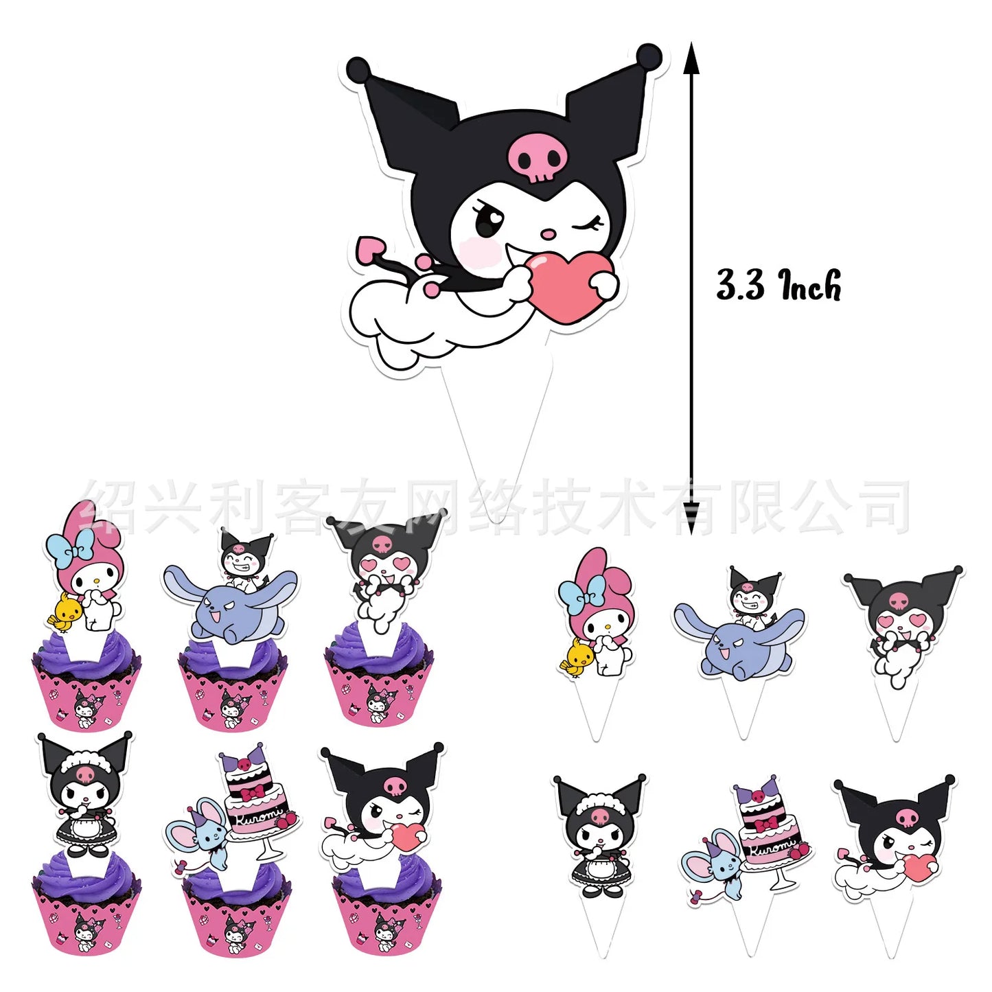 Kuromi Theme Birthday Party Decoration Kid Shower Sanrio Girl Tableware Supplies Tablecloth Number Balloon Cake Topper Gift
