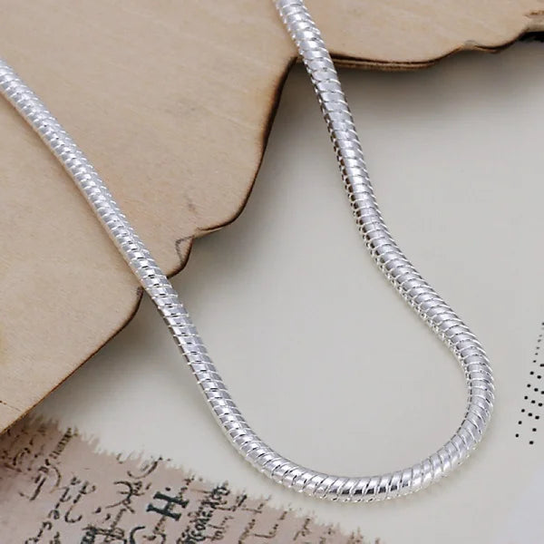 20cm シルバーカラー 3MM スネークチェーンブレスレット ファクトリーファッション ホットトップクオリティジュエリーチャーム かわいい女性レディウェディング