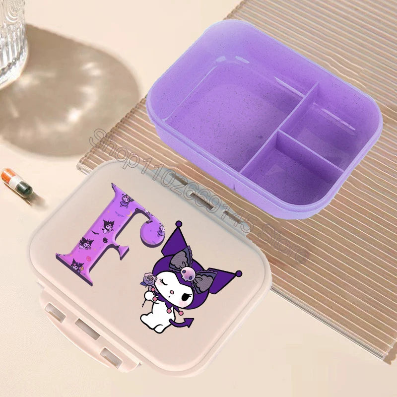 Kuromi Bento Lunch Box Sanrio Cartoon Letter A-Z Lunch Box Cute Girls School Food Storage Containers Children Birthday Gifts