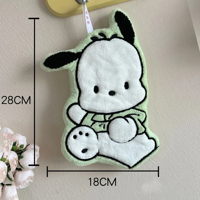 Hello Kitty Coral Fleece Hand Towel Melody Pom Pom Purin Quick Drying Water Absorbent Soft Bathroom Kitchen Towel KidGift