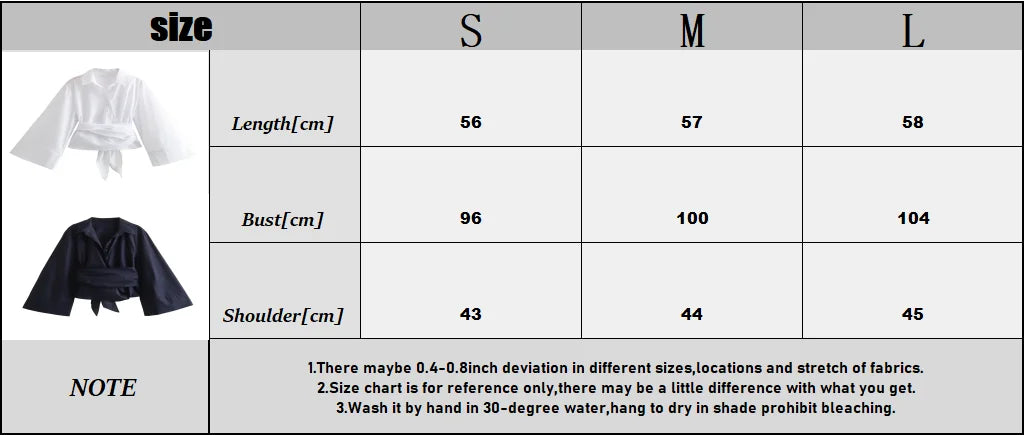 New Women's Fashion Casual Polo Neck Bow Tie up Short Edition Double Breasted Poplin Shirt