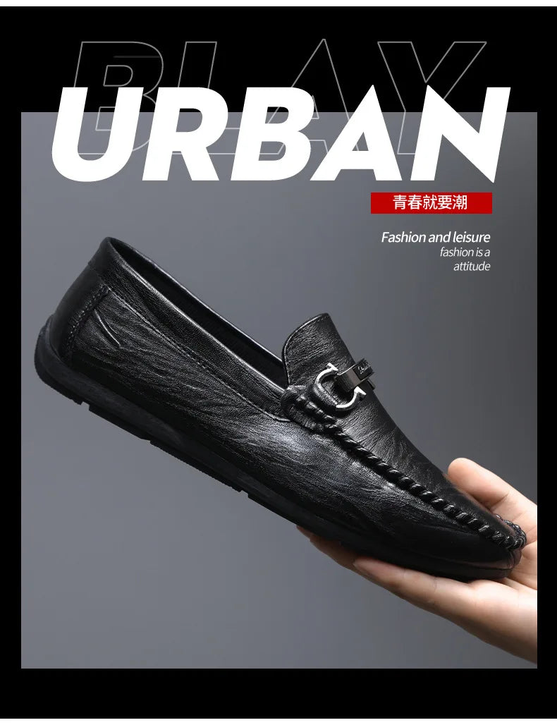 Men Loafers Shoes for Men Luxury Business Dress Shoes Comfy Slip-on Drive Moccasins Footwear Male Brand Leather Boat Shoes Men