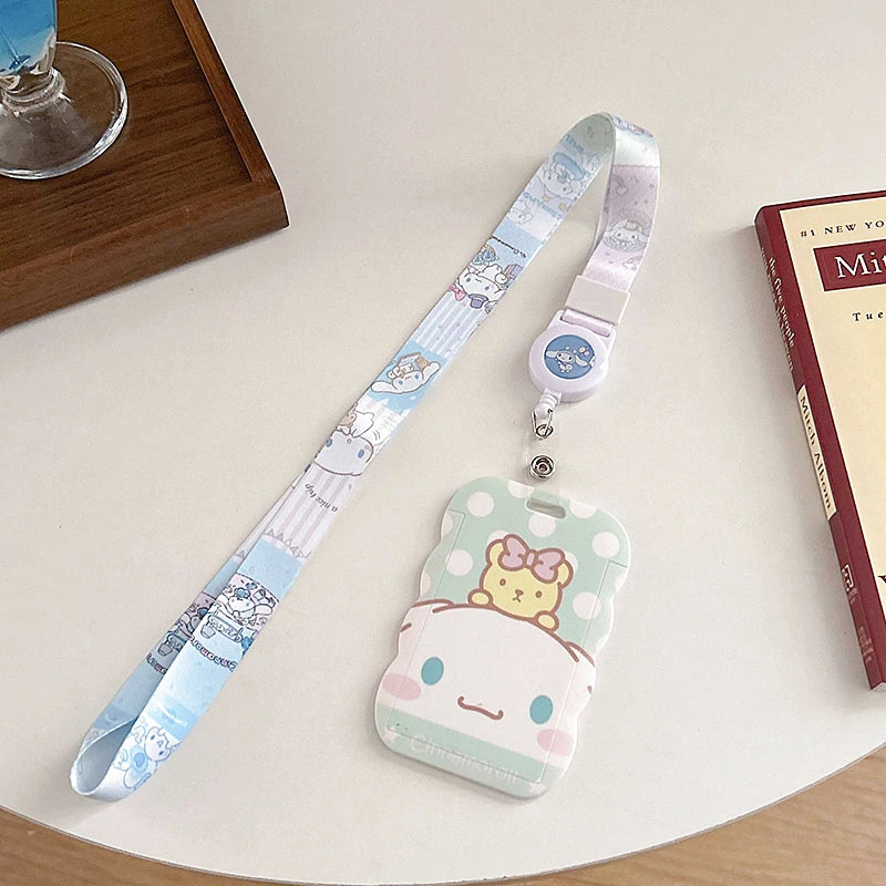 Sanrios Card Bag Cute Anime Figure Cinnamoroll Kuromi Id Bus Card Storage Case Holder Melody Pochacco Students Card Sleeve Gift
