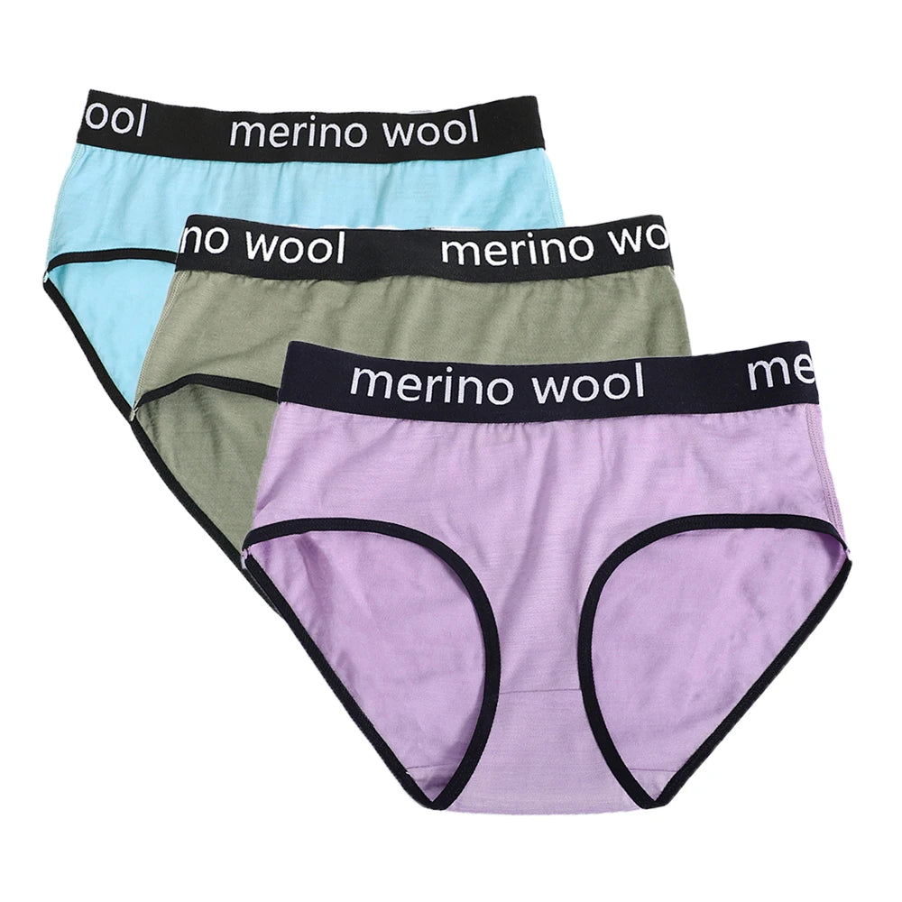 Women's 100% Merino Wool Bikini Brief Merino Underwear Lightweight Briefs Women Sports Active Panties Soft Breathable Anti-Odor