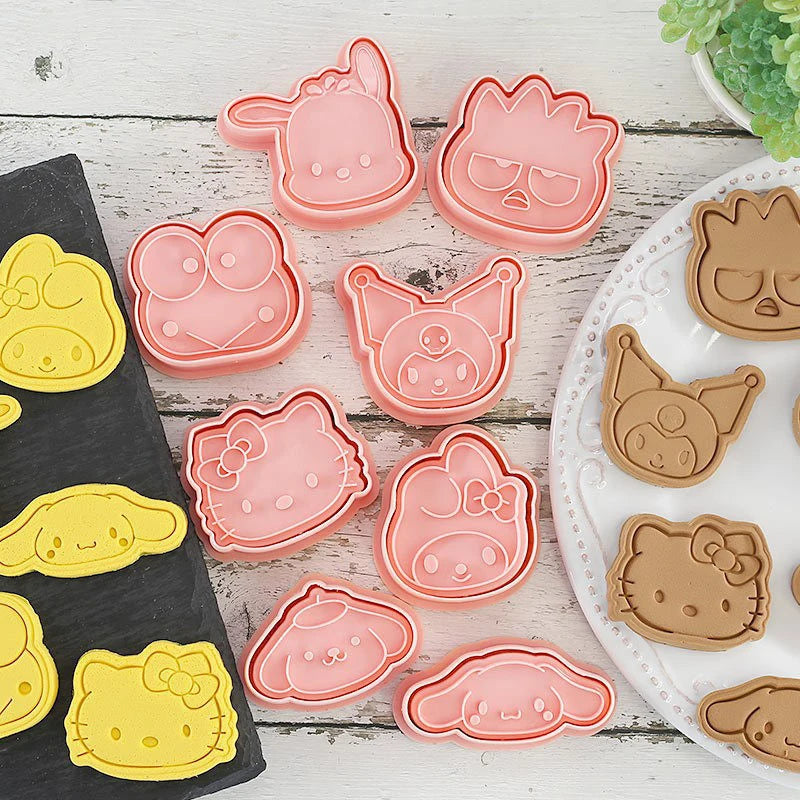Sanrio Cookie Mold Hello Kitty Kuromi Snoopy Pikachu Cartoon 3D Fruit Cutter Model Toys Kitchen Party Baking Tools Accessories