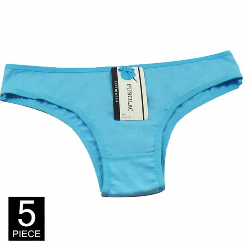 Women Underwear Cotton Sexy Everyday Ladies Girls Panties Plus Size Briefs Intimates Lingerie Knickers 5 Pcs/set