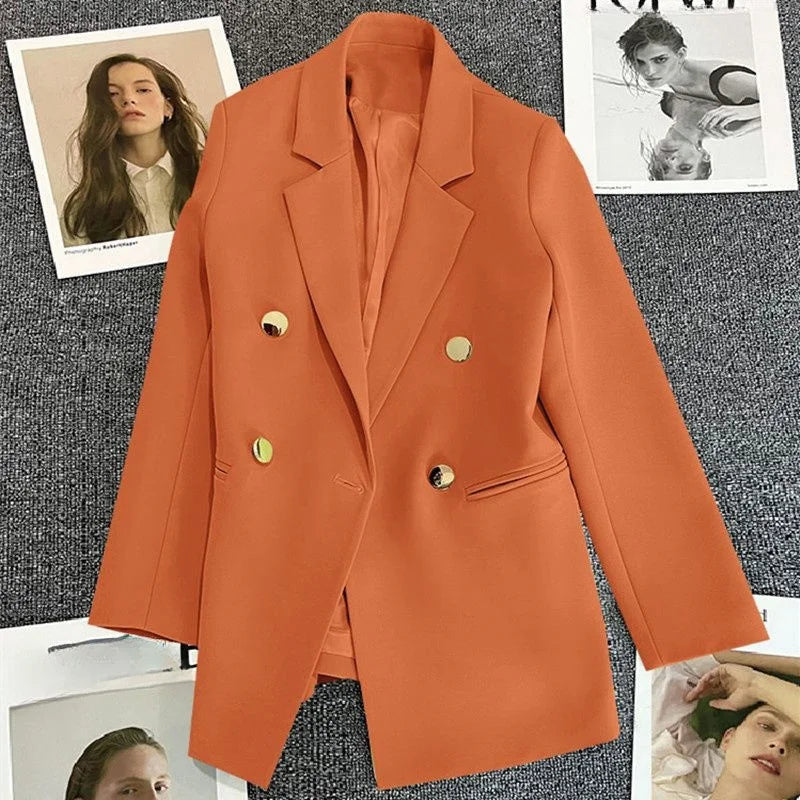 Women's Suit Coat Elegant Sports Casual Blazer Korean Fashion Luxury Jacket Autumn Solid Color Office Ladies Clothing Basic New
