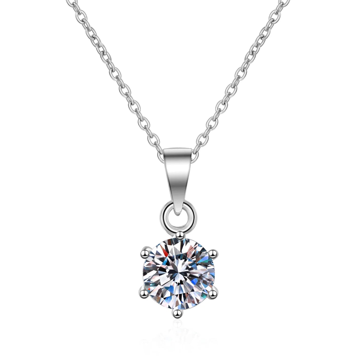 Smyoue 0.5-5CT D Color Zircon/moissanite Necklace for Women Sparkling Lab Diamond Pendant 925 Sterling Silver Wedding Jewelry