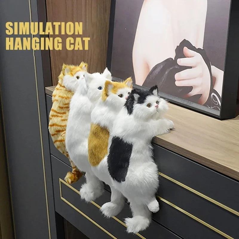 Cute Simulation Cat Plush Dolls Ornaments Figurine Home Desk Tv Hanging Toy Decor Car Decoration Stuffed Animals Sculptures