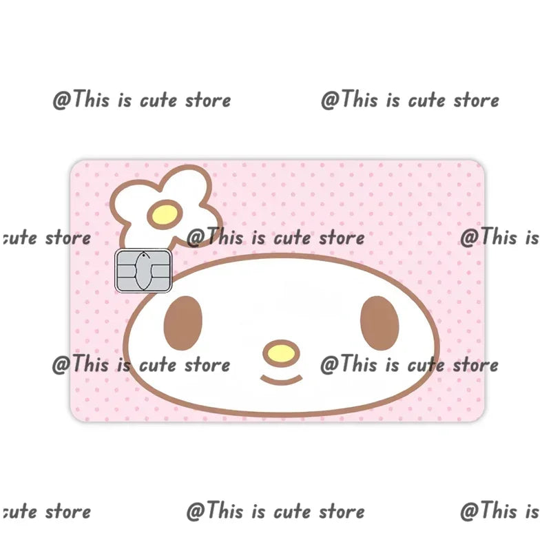 Sanrios Hello Kittys Kuromi Credit Card Skin Stickers for Bank Card Bus Anime Rilakkuma Metro Card Sticker Waterproof Girls Gift