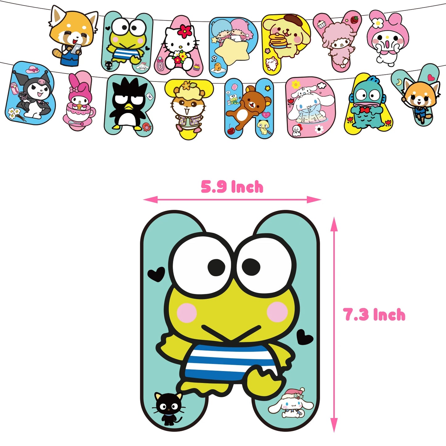 kawaii Sanrio Birthday Party cutlery plate Disposable Banner Cake Topper Hanging Flag Hello Kitty Balloons Birthday Decorations