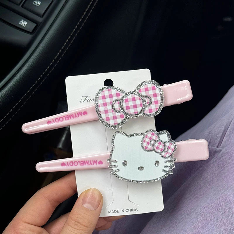 2/3/7pc Sanrio Hello Kitty Hairpin Pin Anime Cartoon Kuromi Cinnamoroll My Melody Barrettes Kawaii Hair Accessories Holiday Gift