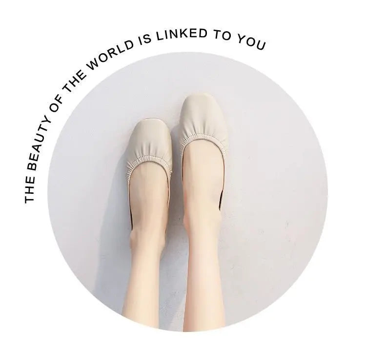 Women's Flats – 2025 Autumn New Trendy Retro Fashion Low-Heel Casual Commuting Leather Loafers (Driving Shoes for Petite Women)