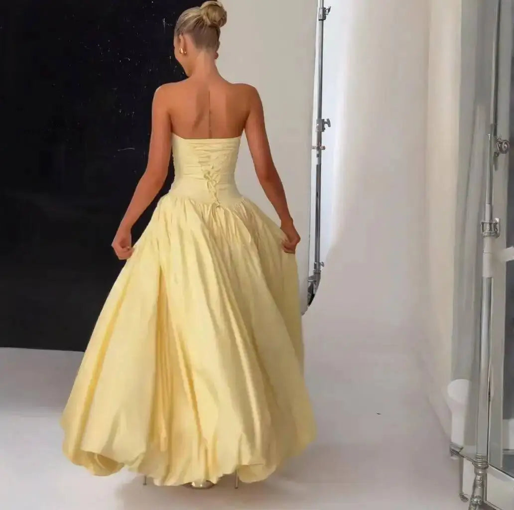 Giyu Sexy Evening Club Party Dresses Women 2025 Summer Bandage Lace Up Split Maxi Long Dress Elegant Strapless Backless Robe