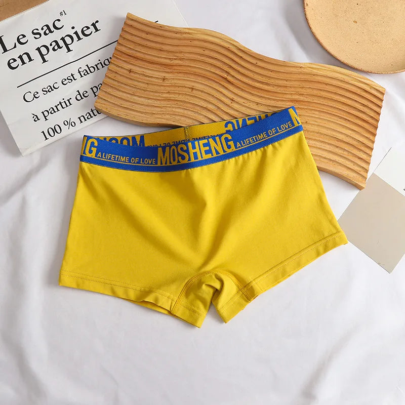 Cotton Women Panties Sexy Sports Underwear Safety Pants Plus Size Boxer Shorts Mid-Rise Boyshorts Intimates Girls Solid Briefs