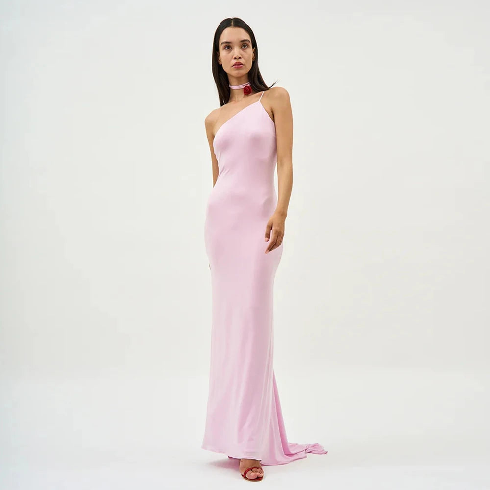 Birthday Evening Dresses for Women Luxury 2024 Halter Party Prom Dress Sexy Slim Female Clothes Fashion High Waist Lady Outfits