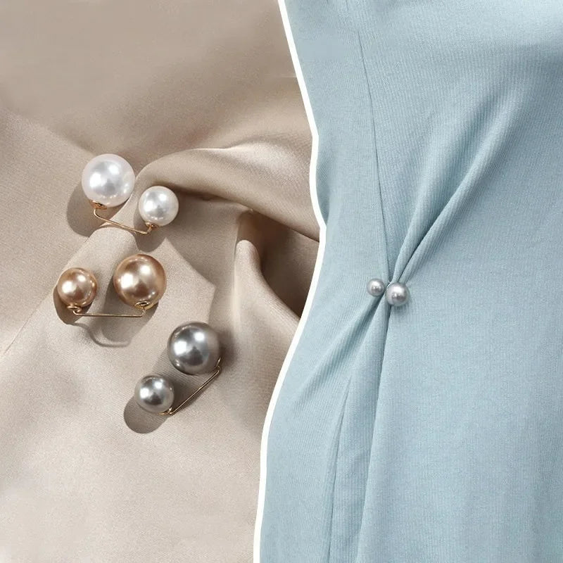 1/12Pcs Pearl Non-slip Safety Pins Dress Brooch Decoration Dress Waist Fastening Pins Collar Adjustment Scarf Buckle Jewelry