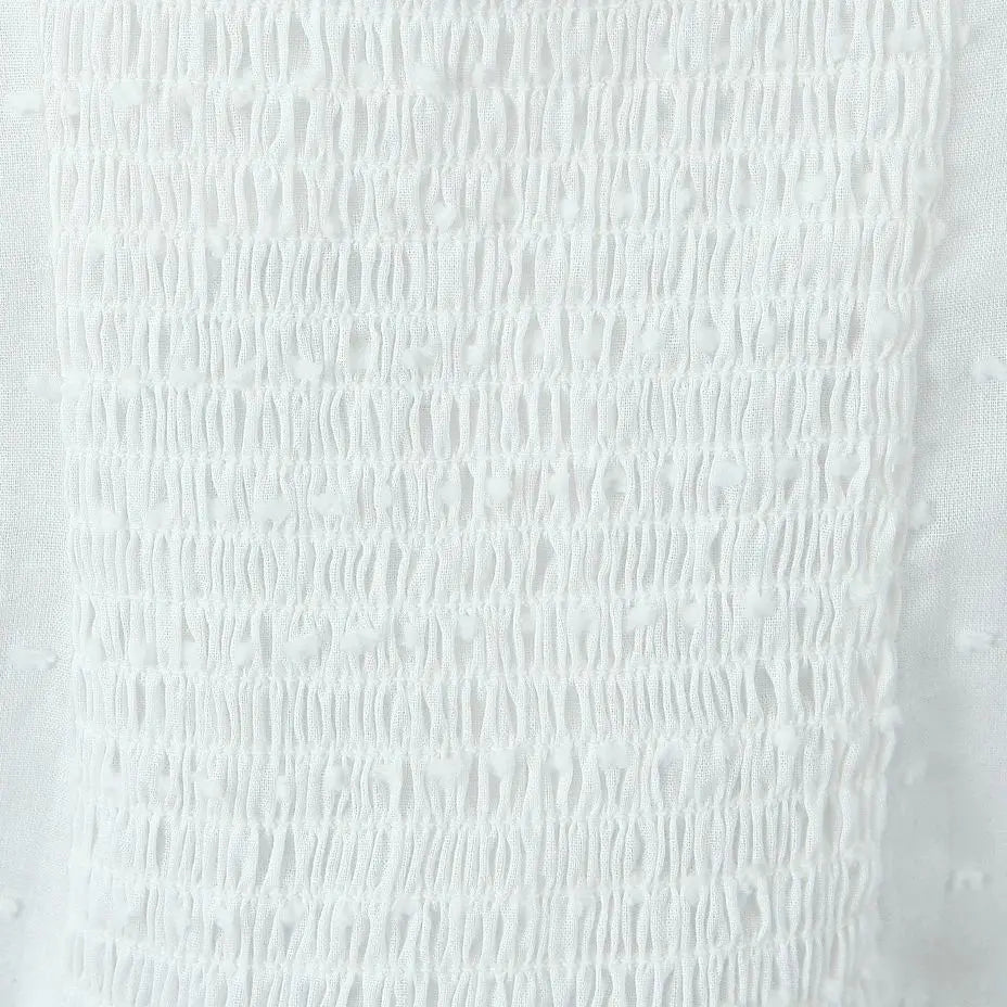 2025 Summer Plain White 3D Dot Sleeveless Tank Women Open Buttons Slim fit Elastic Back Tank Top Crop Tops
