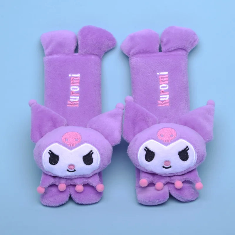 21cm Sanrio Hellokitty Melody Car Seat Belt Cover Soft Cute Cinnamoroll Kuromi Car Shoulder Interior Decoration Charm Gift