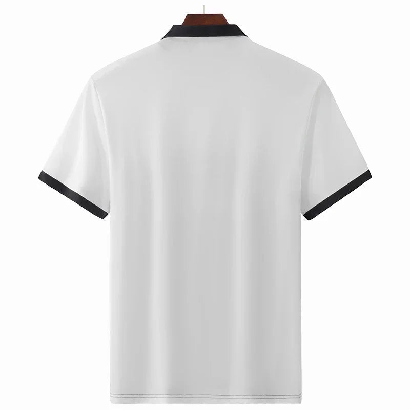ストライプ柄ポロシャツ メンズ プラスサイズ 1XL-7XL 110-175kg 半袖ポロTシャツ ゆったりポロシャツ オーバーサイズトップス 大きいサイズ メンズ服