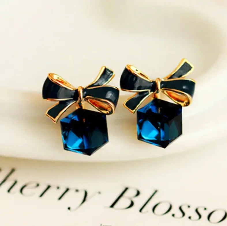 925 Silver Needle Korean Fashion Dream Colorful Crystal Earrings For Women Jewelry 2025 Trending Luxury Cube Sugar Stud Earrings