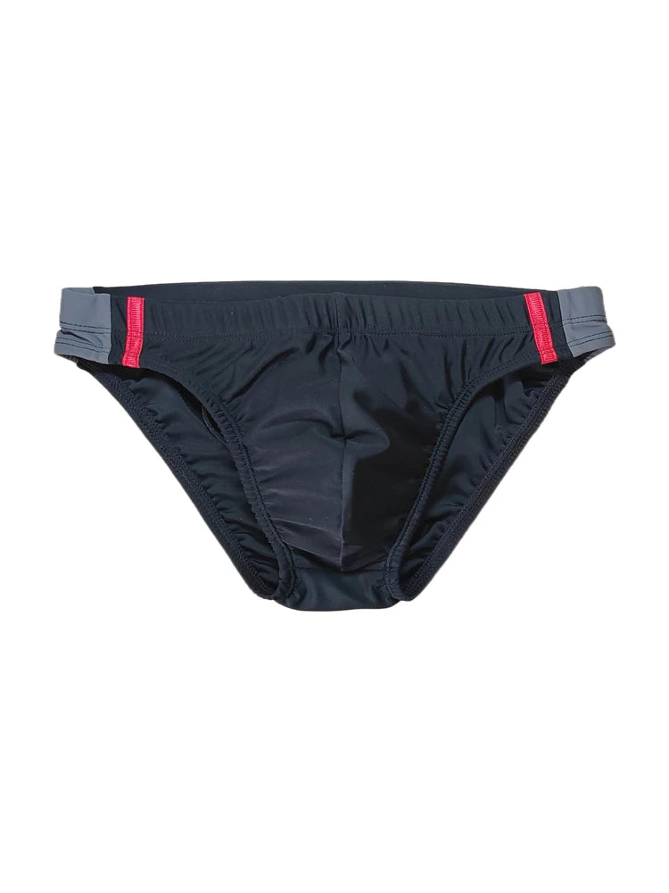 BOYTHOR Men's Swimming Briefs Patchwork Color Contrast Craft Lace-up Beach Swimming Briefs