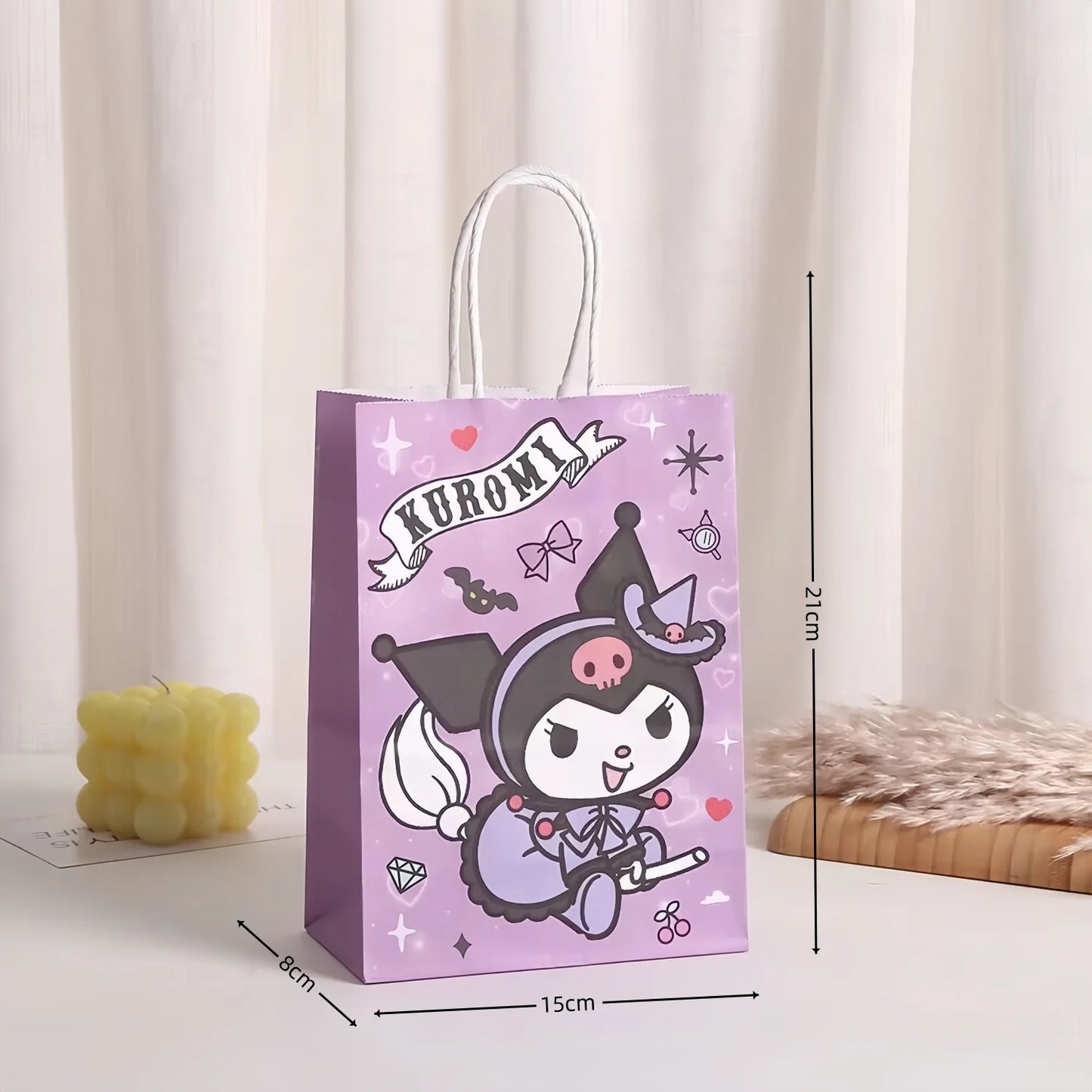 Cinnamoroll Paper Gift Bags Birthday Decor Kuromi Candy Bag Hello Kitty Biscuit Package boys Girls Favors Gifts Party Supplies