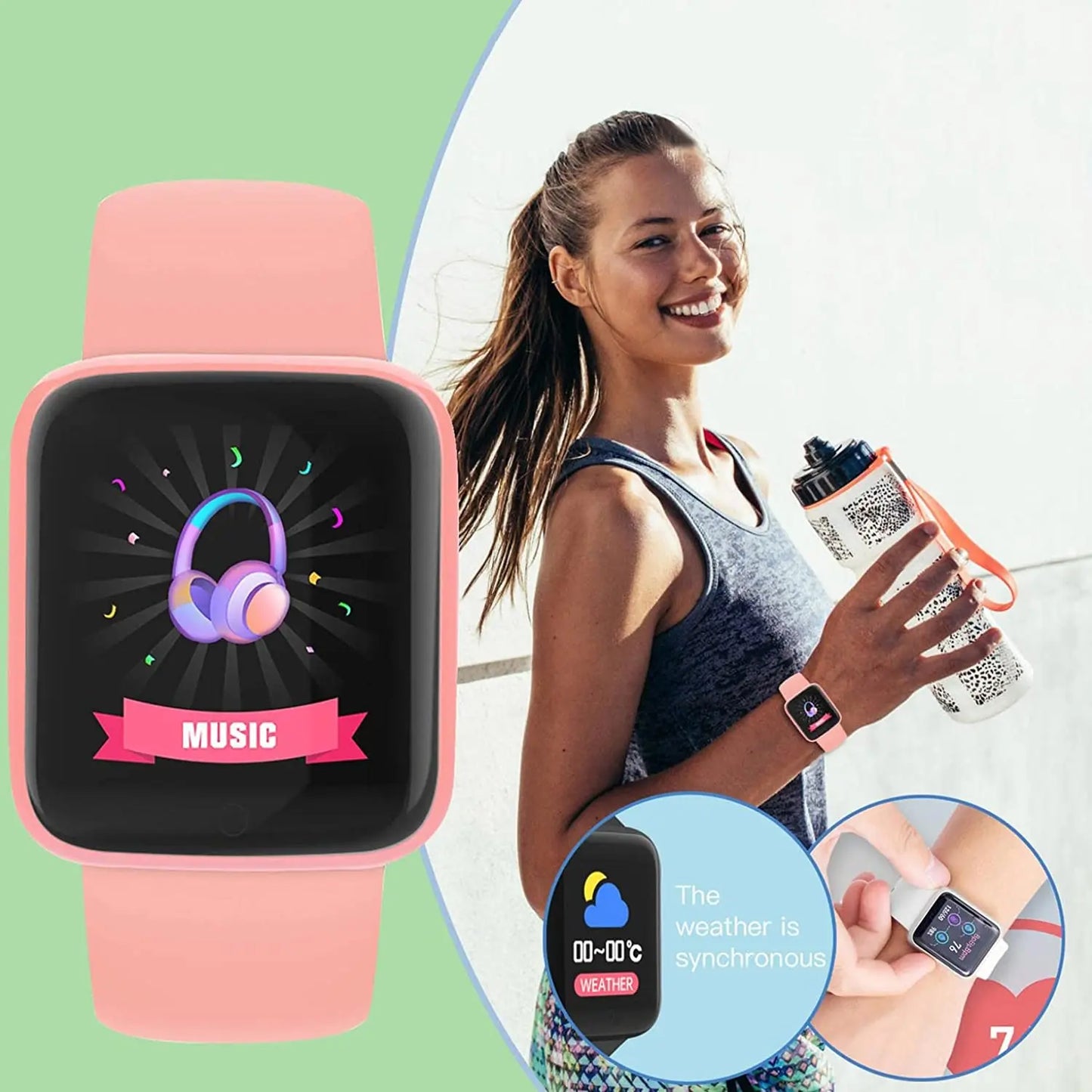 多機能スマートウォッチ メンズ レディース Bluetooth接続電話 音楽 フィットネス スポーツブレスレット 睡眠モニター Y68 スマートウォッチ D20
