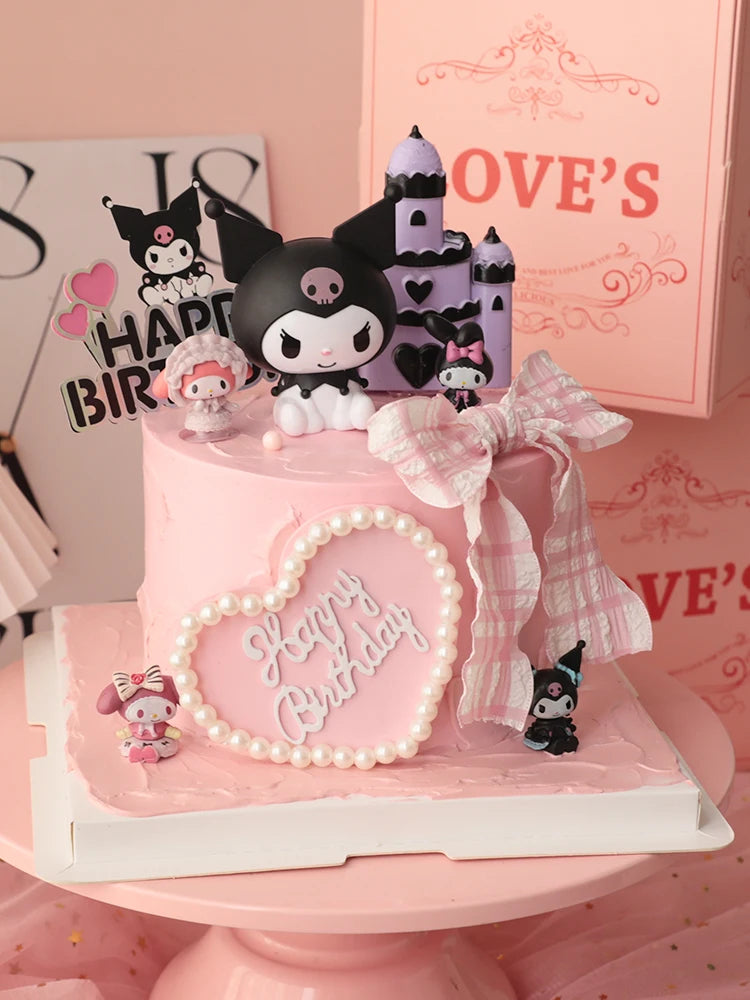 Cartoon Figure Kulomi Cake Decoration Sanrio Girl Child Happy Birthday Party Supplies Wedding Anniversary Decora Cake Topper