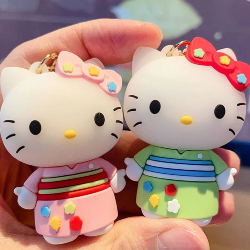 Hello Kitty Mini Model Keychain, Exquisite Cartoon Decorative Pendant, Suitable for Decorating Backpacks, Handbags, Keychains