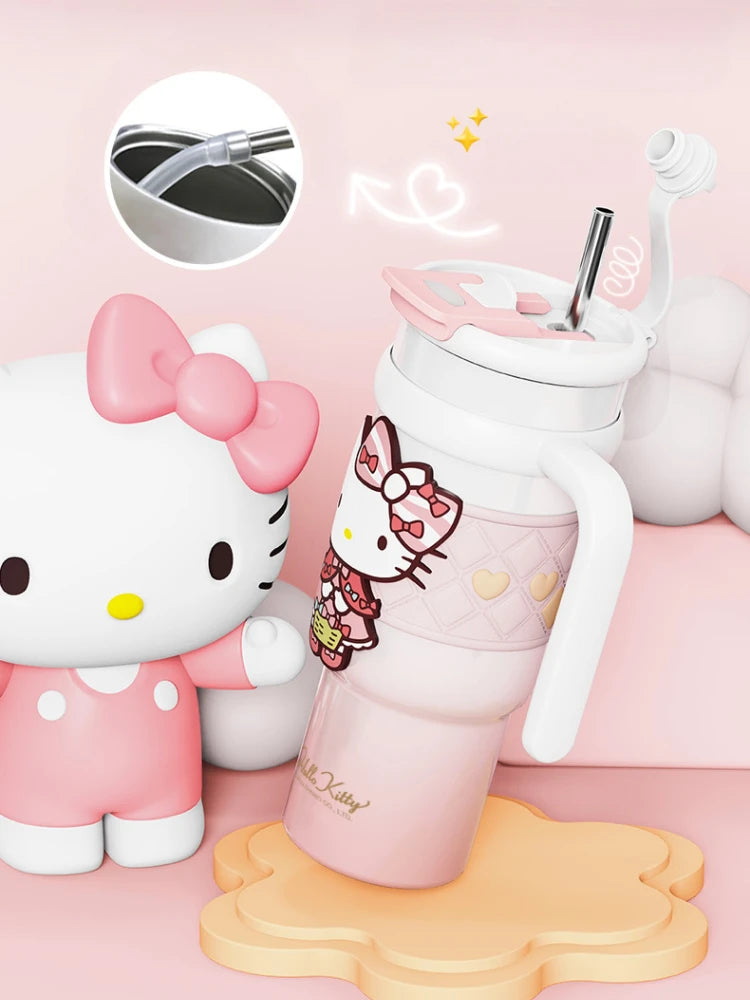 Sanrio Hello Kitty Thermos Bottle 316 Stainless Steel Thermos Double Layer Insulation for Cold & Hot Drinks Portable Travel Mug
