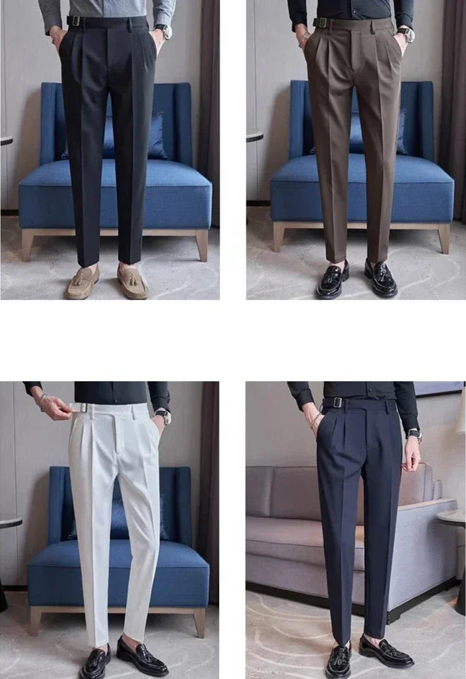 Men's Suit Pants, Fashion Slim Dress Trousers ,White Black Blue Green Pantalones Hombre Fall/Winter Male Pant, 2025 New
