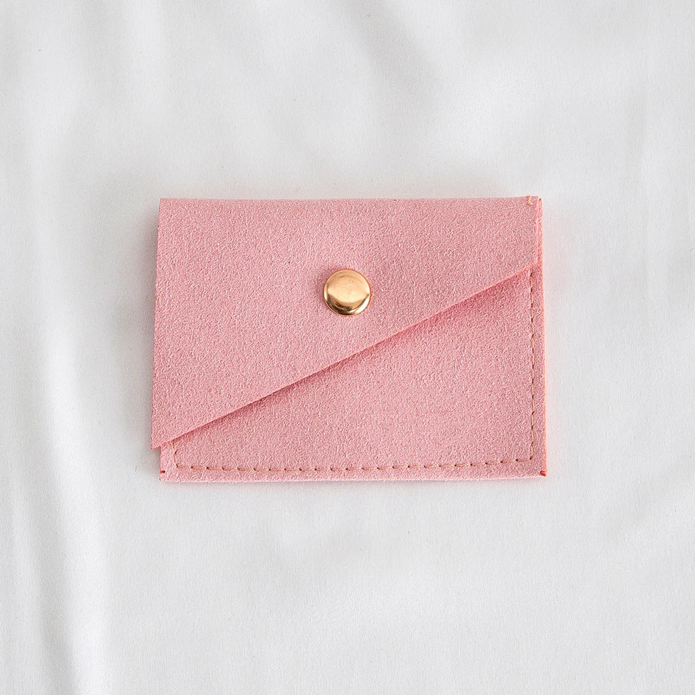 100Pcs Luxury Dark Green Microfiber Gold Snap Bag Envelope Button Purse Pouch For Ring Earrings Headset Coin Soap Gift Organizer
