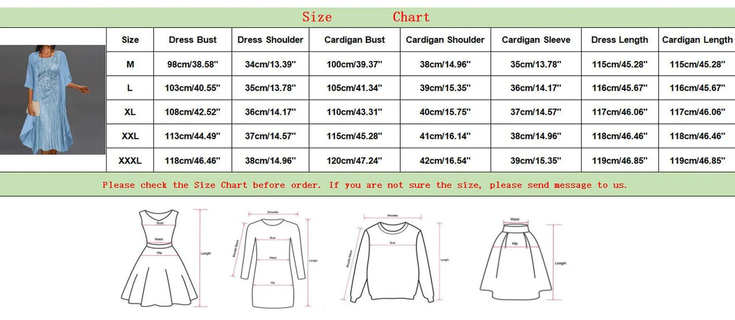 Formal Party Dresses Women Elegant Shiny Sequins Solid Color O-Neck Evening Dress Wedding Dress Two Piece Set Dress Vestidos