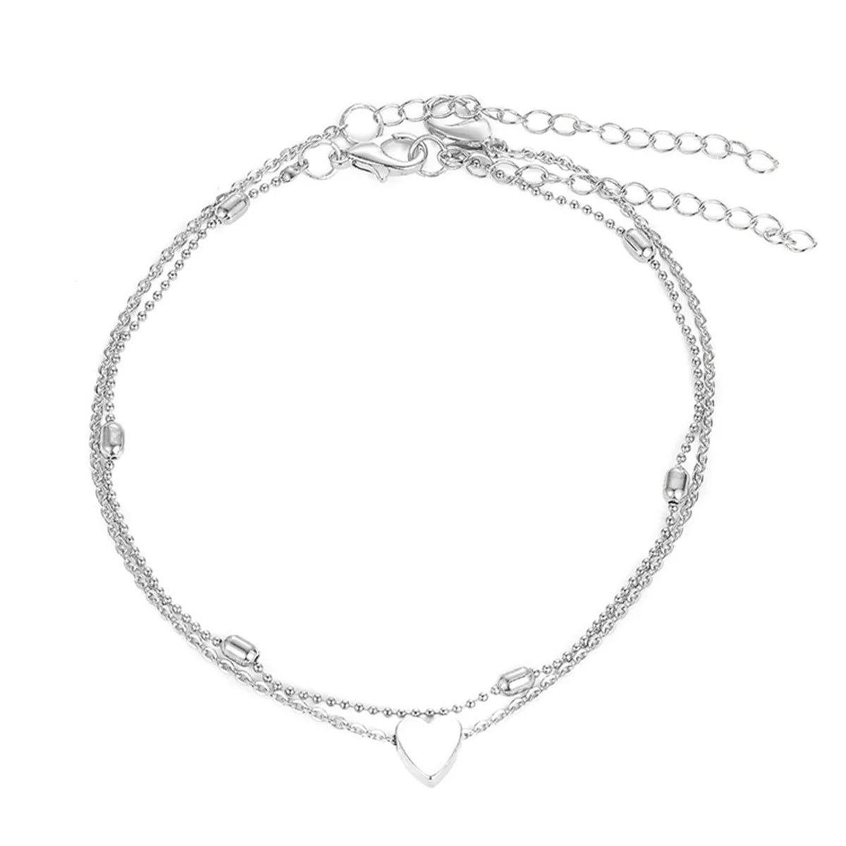 Simple Heart Female Anklets Barefoot Crochet Sandals Foot Jewelry Leg New Anklets On Foot Ankle Bracelets For Women Leg Chain