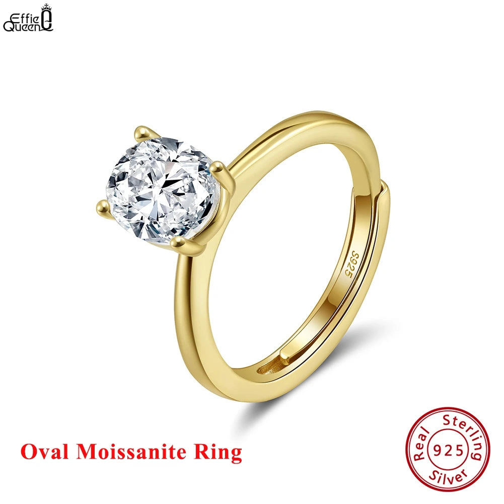 Effie Queen 925 Sterling Silver Eternity Ring with Brilliant Round-Cut Moissanite, Versatile Piece to Complement Any Event MOR01