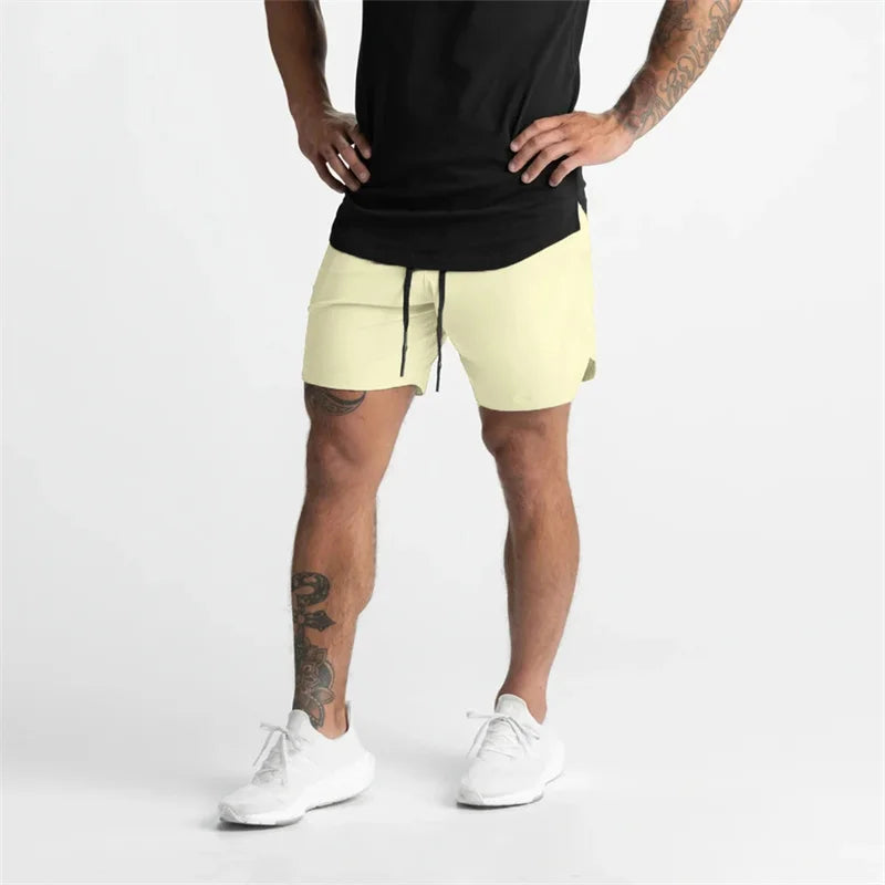 2025 NEW Summer quick-dry Training Shorts Men Sports Casual Clothing Fitness Workout Running Woven Compression Athletics Shorts