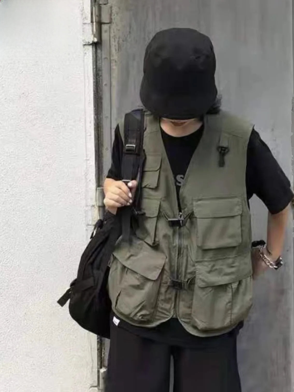 Loose ex Oversized keted Workwear Vest Street Sle Spor Svel Jaet for Men And Women Summer Casual Wear