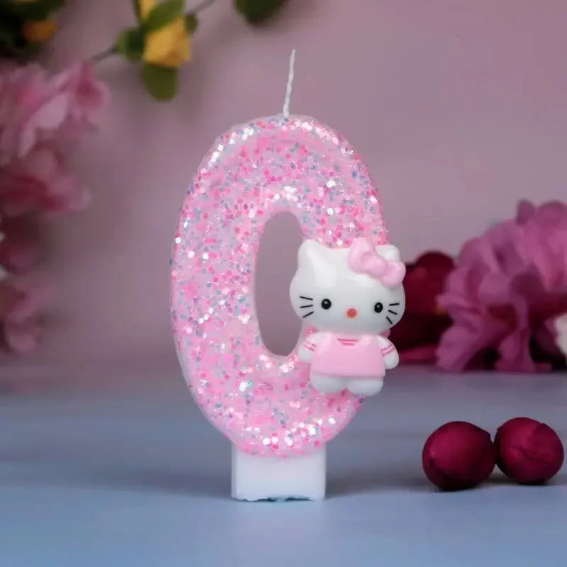 Sanrio Cute Hello Kitty Fun Digital Candles Creative Kawaii Cartoon Pattern Party Decoration Supplies Birthday Cake Accessories