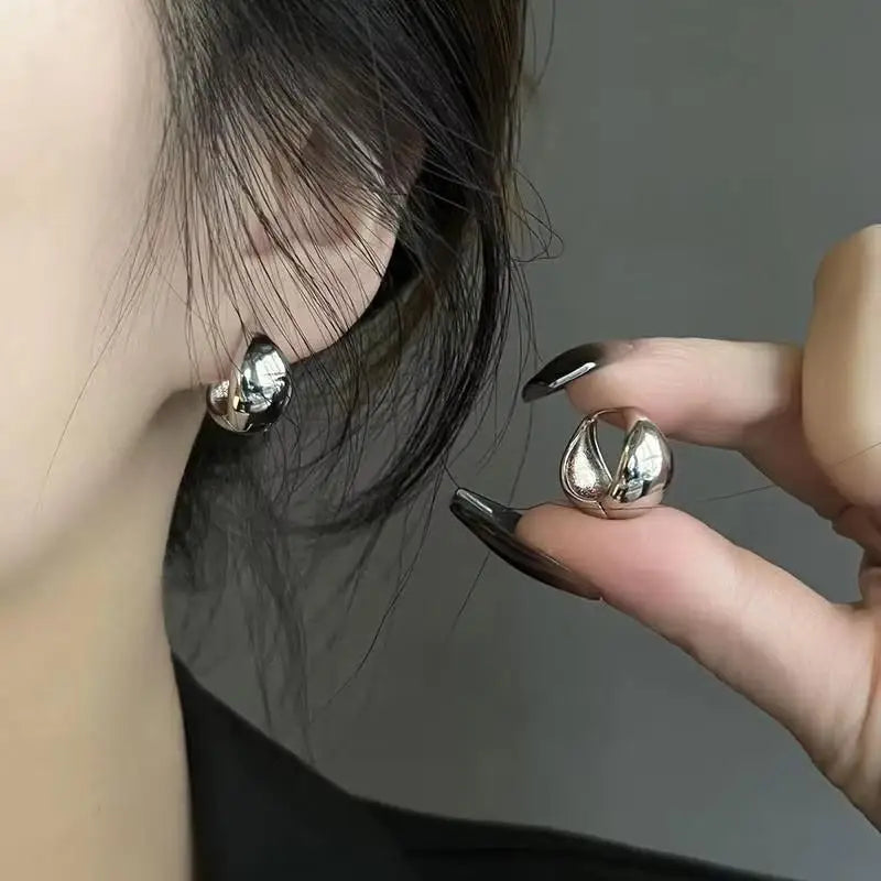 925 Silver Needle Korean Fashion Leaf Flower Earrings For Women Metal Earings Jewelry 2025 Trending Women's Gold Color Earrings