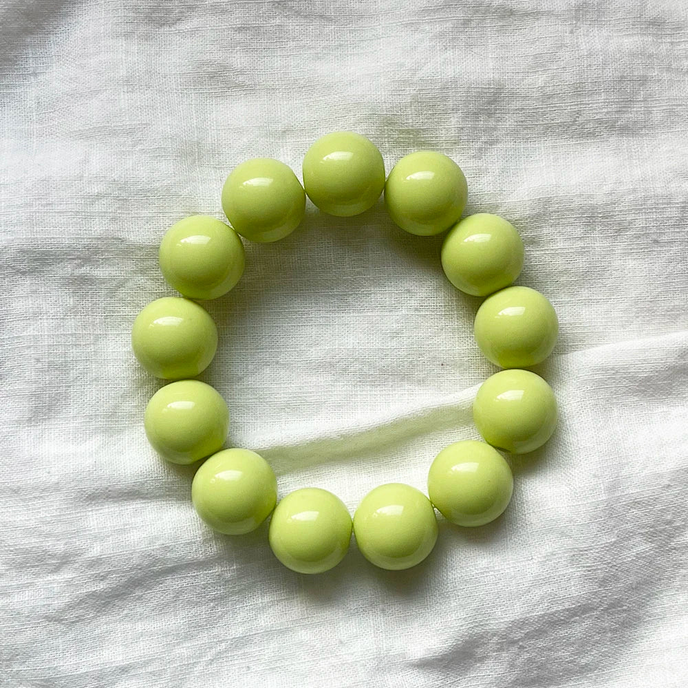 Cute Sweet Colorful Acrylic Big Bead Chunky Bracelet Fluorescent Hand Beaded Simple Bangles Summer Spring Jewelry Accessories