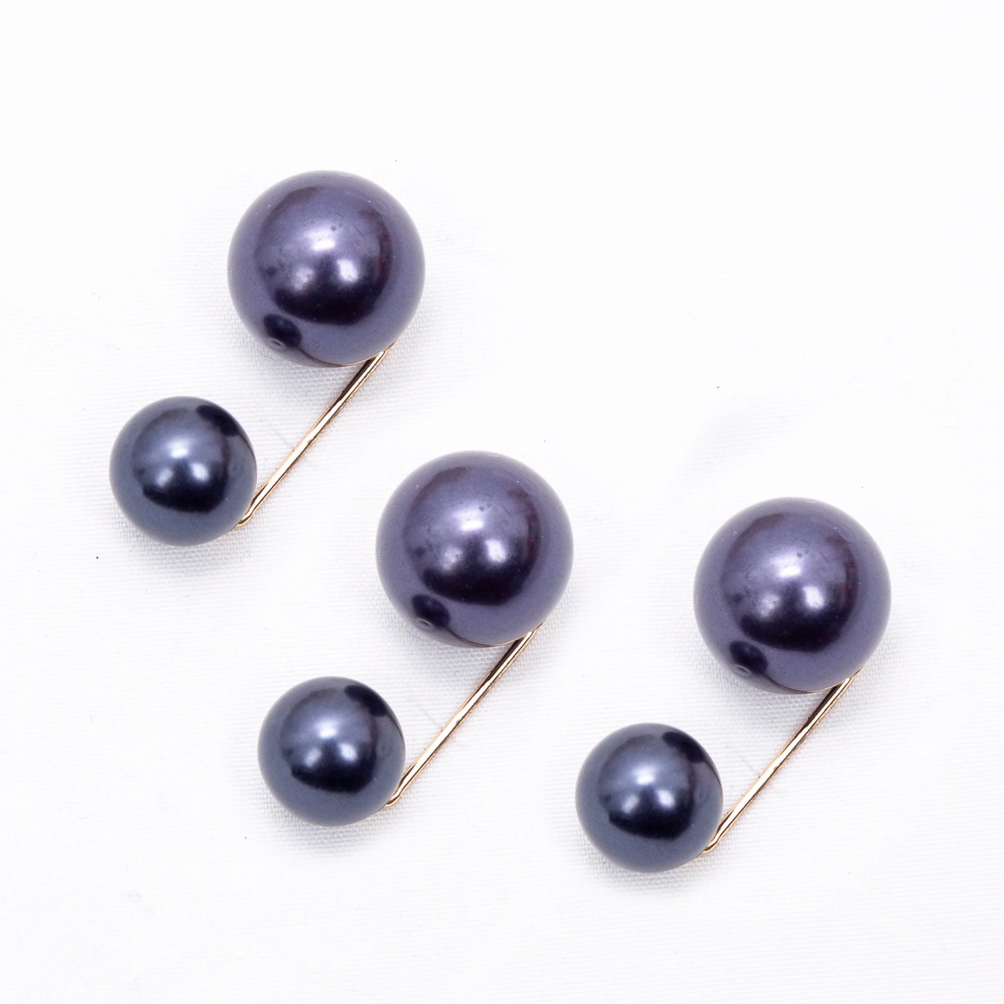 3Pcs/set New Women Tightening Waistband Pin Double Pearl Brooches Metal Lapel Pins Sweater Shirt Cardigan Brooch Accessories