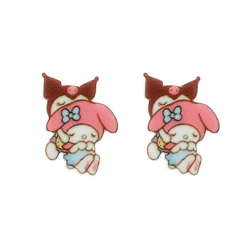 Sanrio Kuromi My Melody Earrings Cute Sweet Exquisite Earrings Campus Girls Jewelry Accessories Gifts