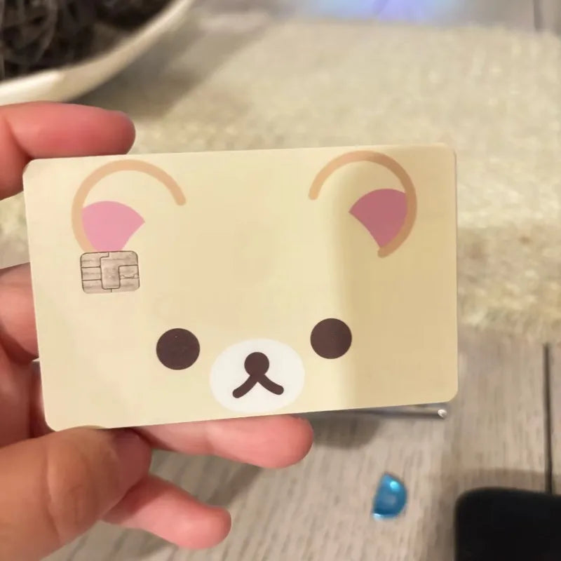 Sanrios Hello Kittys Kuromi Credit Card Skin Stickers for Bank Card Bus Anime Rilakkuma Metro Card Sticker Waterproof Girls Gift