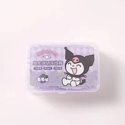Miniso Melody Dental Floss Are Fine Elastic Have A Cute Fruity Flavor Kuromi Round Floss Boxes Are Portable for Teeth Cleaning