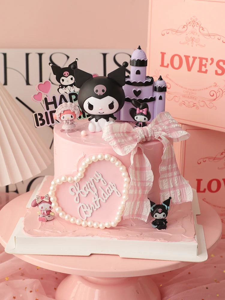 Cartoon Figure Kulomi Cake Decoration Sanrio Girl Child Happy Birthday Party Supplies Wedding Anniversary Decora Cake Topper